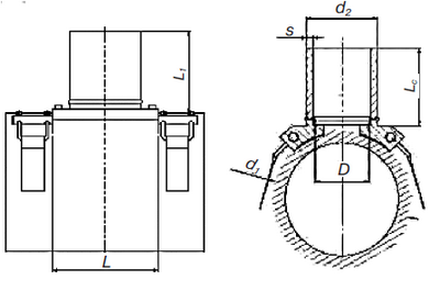 Седловой отвод (накладной уход) SDR 11 PE 100 PN 10